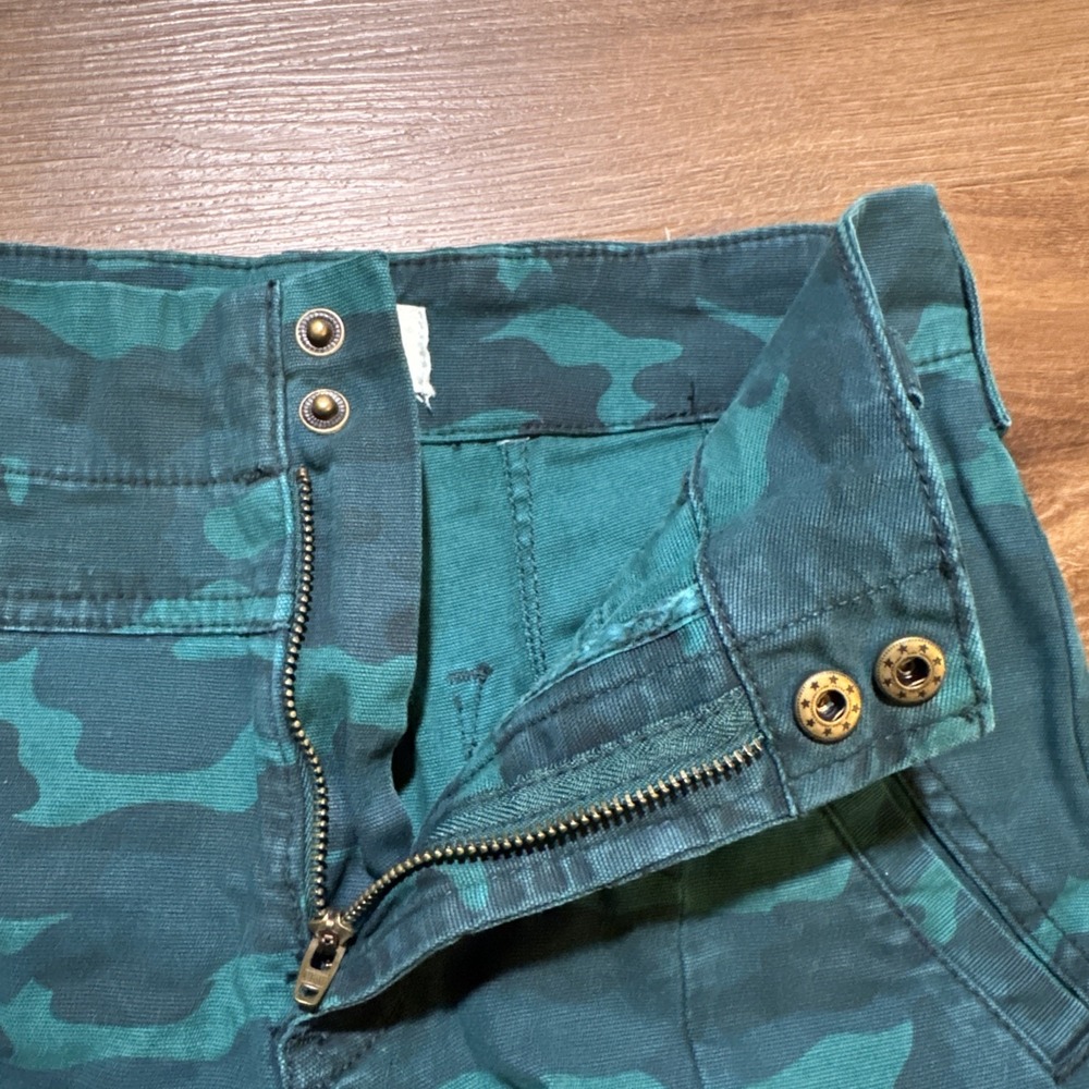 Anthropologie 25 PETITE Austin Cargo Utility Crop Pant Mid-Rise Turquoise‎ Green - Picture 8 of 16